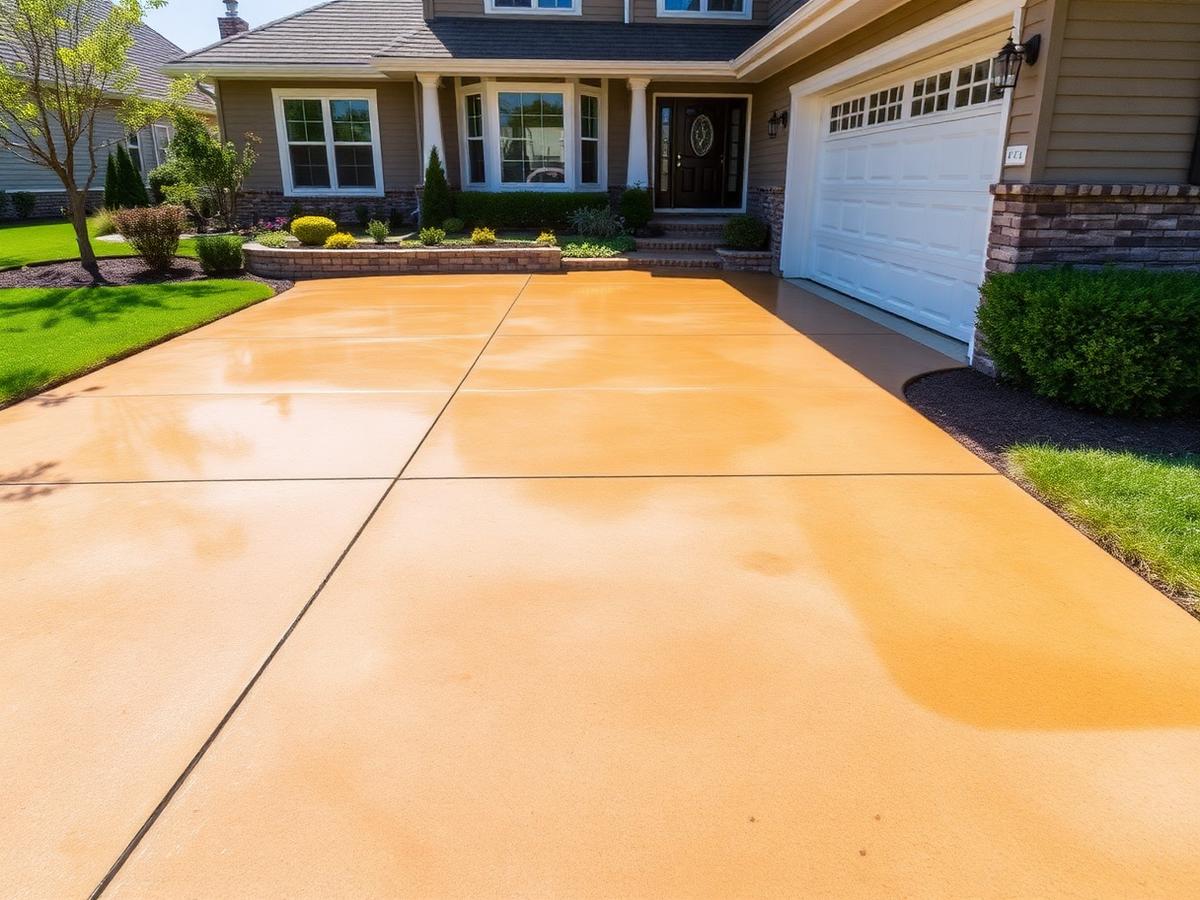 Freshly cleaned driveway
